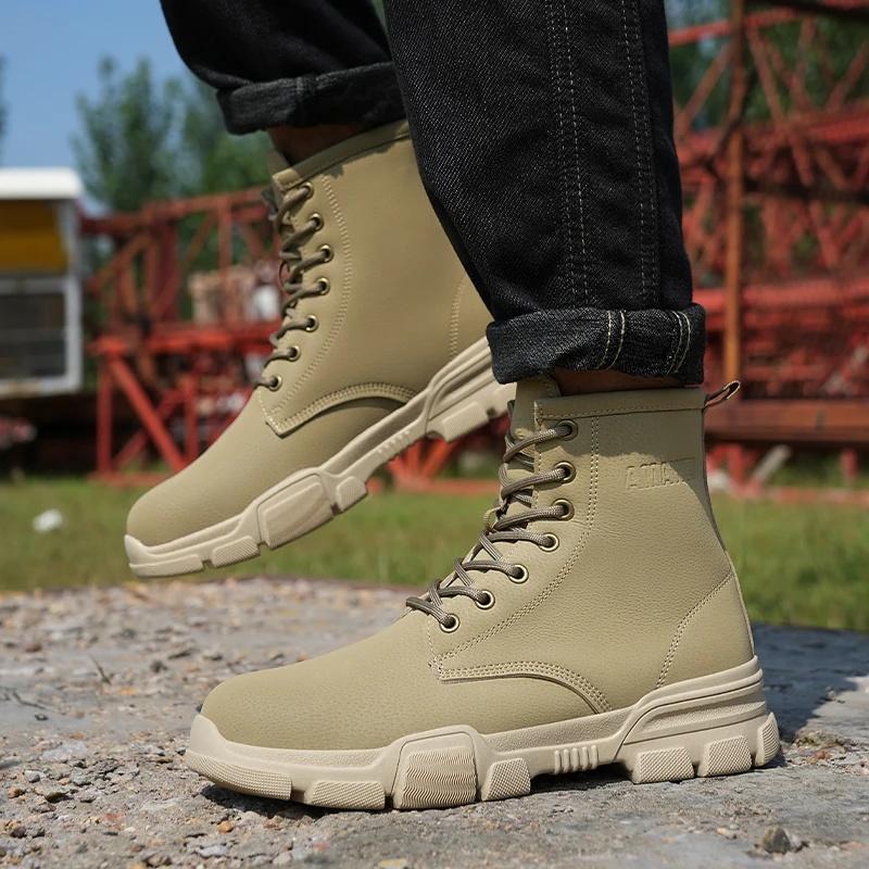 Anti-spark Welder Shoes Men's High Top Work Safety Boots Puncture Proof Construction Safety Shoes Men Platform Boots