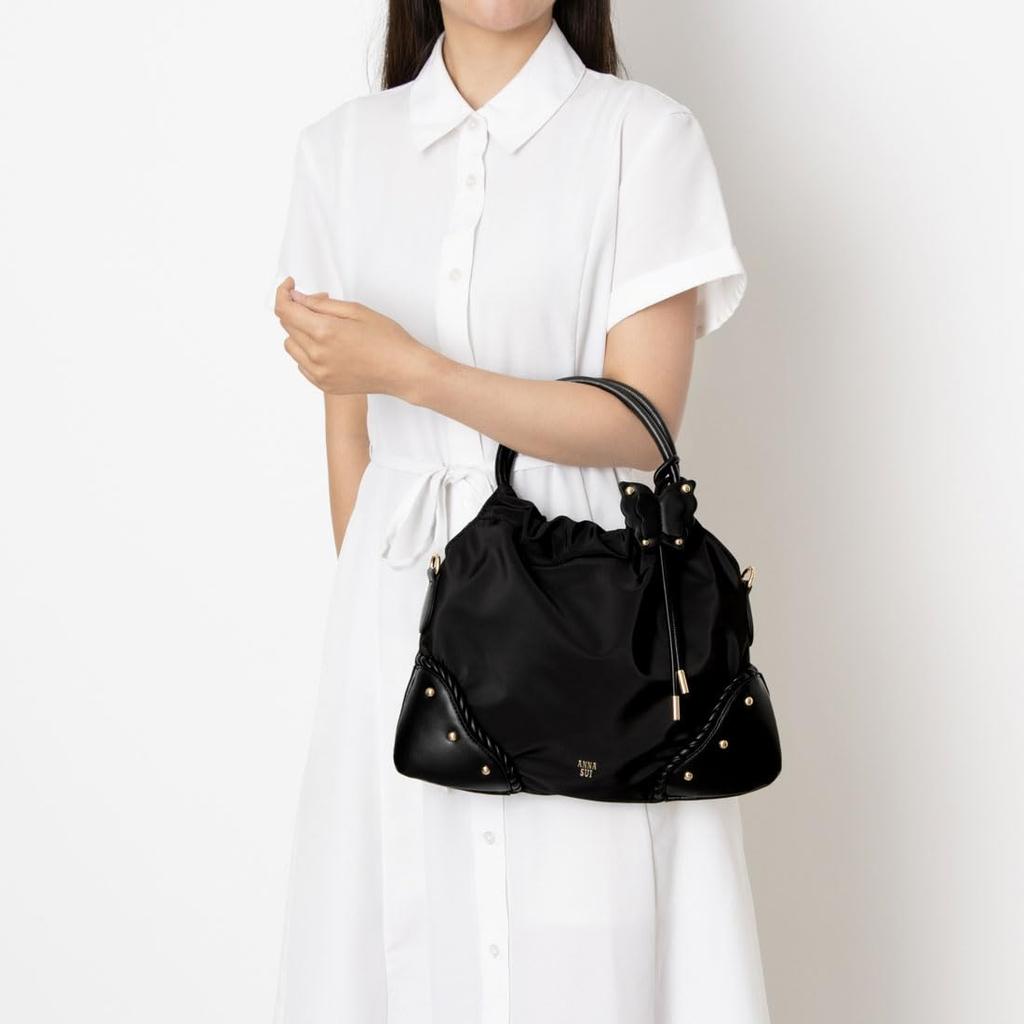 Anna Sui Handbag Butterfly Black 2-Way Twist, Women's,