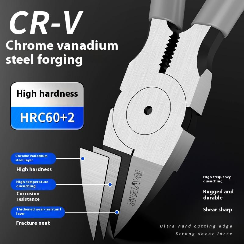 RAYENR CR-V Plasttang 6 tommer Avbitere Elektrisk Ledning Kabelkuttere Diagonaltang for Smykker Multifunksjonelt Jernvareverktøy