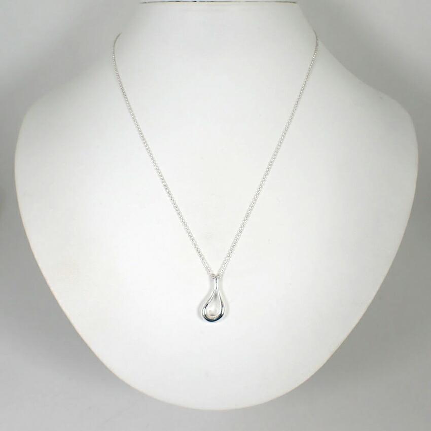 [Used] TIFFANY/Tiffany 925 Open Teardrop Pendant/Necklace/j88-4