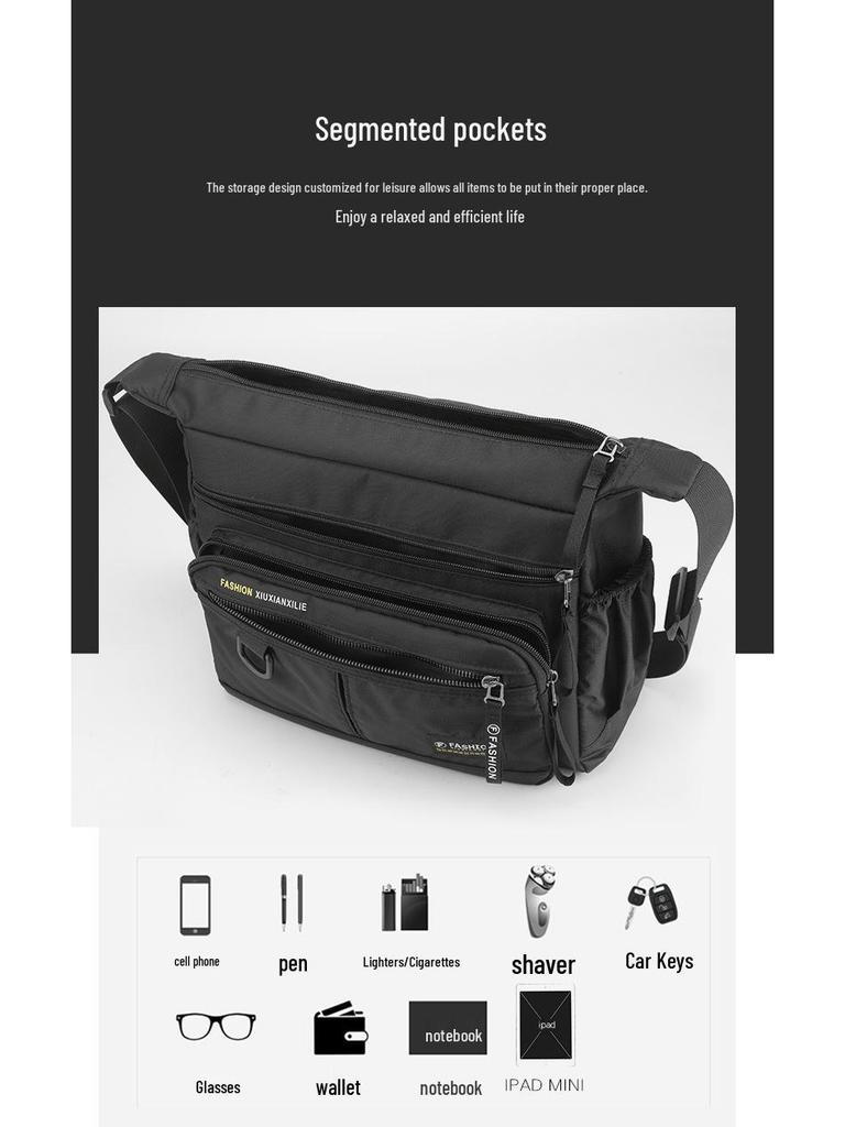 Herren Wasserabweisende Oxford-Stoff Umhängetasche - Großes Fassungsvermögen Outdoor Reise- und Business-Rucksack