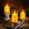 1/2 Pcs LED Flameless Electronic Candle Lights Clear Acrylic Candle Recessed Flickering StringLamp Battery Powered Wedding Party
