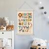 XIPLUM ABC Alphabet Poster Hanger Safari Nursery Wall Art Alphabet Artwork for Classroom Wall Decor Safari Jungle ABC Letters Hanging Banner Prints