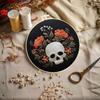 Gothic Embroidery Kit Halloween Skull Embroidery for Beginners Gothic Hoop Threads Scissors Set for Craft Enthusiasts Women