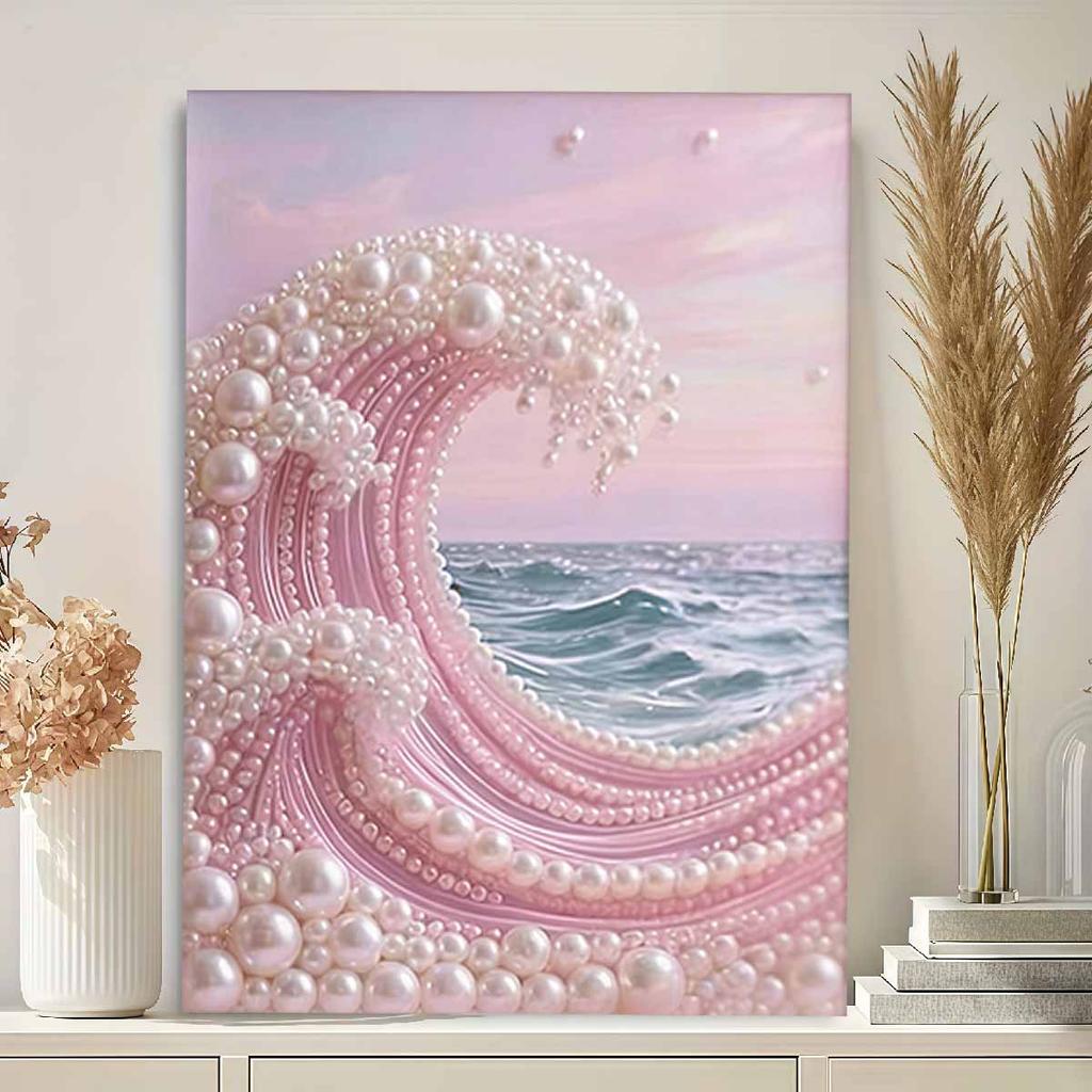 Pearl Wave DIY Diamond Art Kits 15.7x19.6inch Gem Art Diamond Painting Kits Without Frame for Adults Gift Idea Home Wall Decor