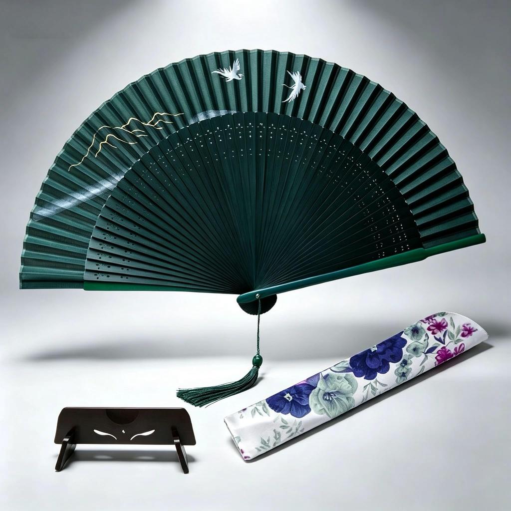 Sarkovos Folding Natural Japanese Style for Yukata and Summer Heatstroke Summer Gift for Fireworks Japanese with Fan Women's Fan, Bamboo, Fan, Kimono,