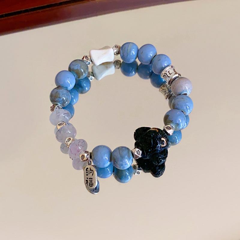 Cartoon children's fun ceramic bracelet summer new small fresh versatile bracelet new Chinese retro high-end jewelry women