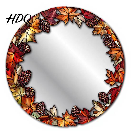 Festive Party Wall Decorations Halloween Decorative Mirror Stickers with Spiders/Skeletons/Pumpkins Retro Hanging Pumpkin Mirrors Ornament