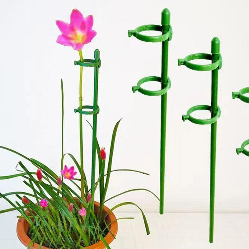 Plant Supports Stakes Green Plant Sticks Support Potted Single Vine Stem Fixing Rod Holder Reusable Plant Anti Lodging Bracket