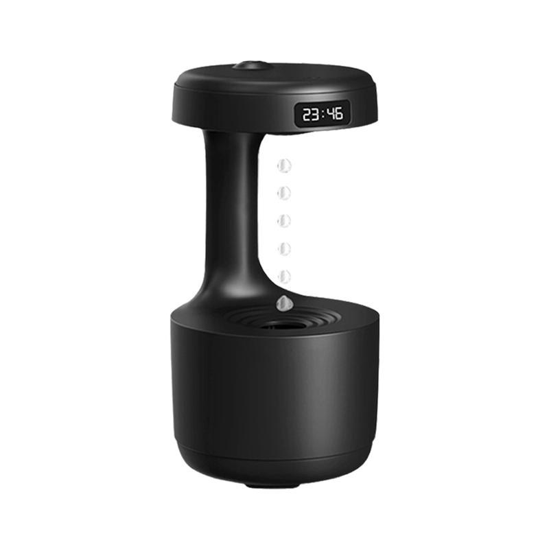 A25F-LED Clock Display Anti Humidifier Floating Water Droplet-Filled Humidifier-For Home Deco