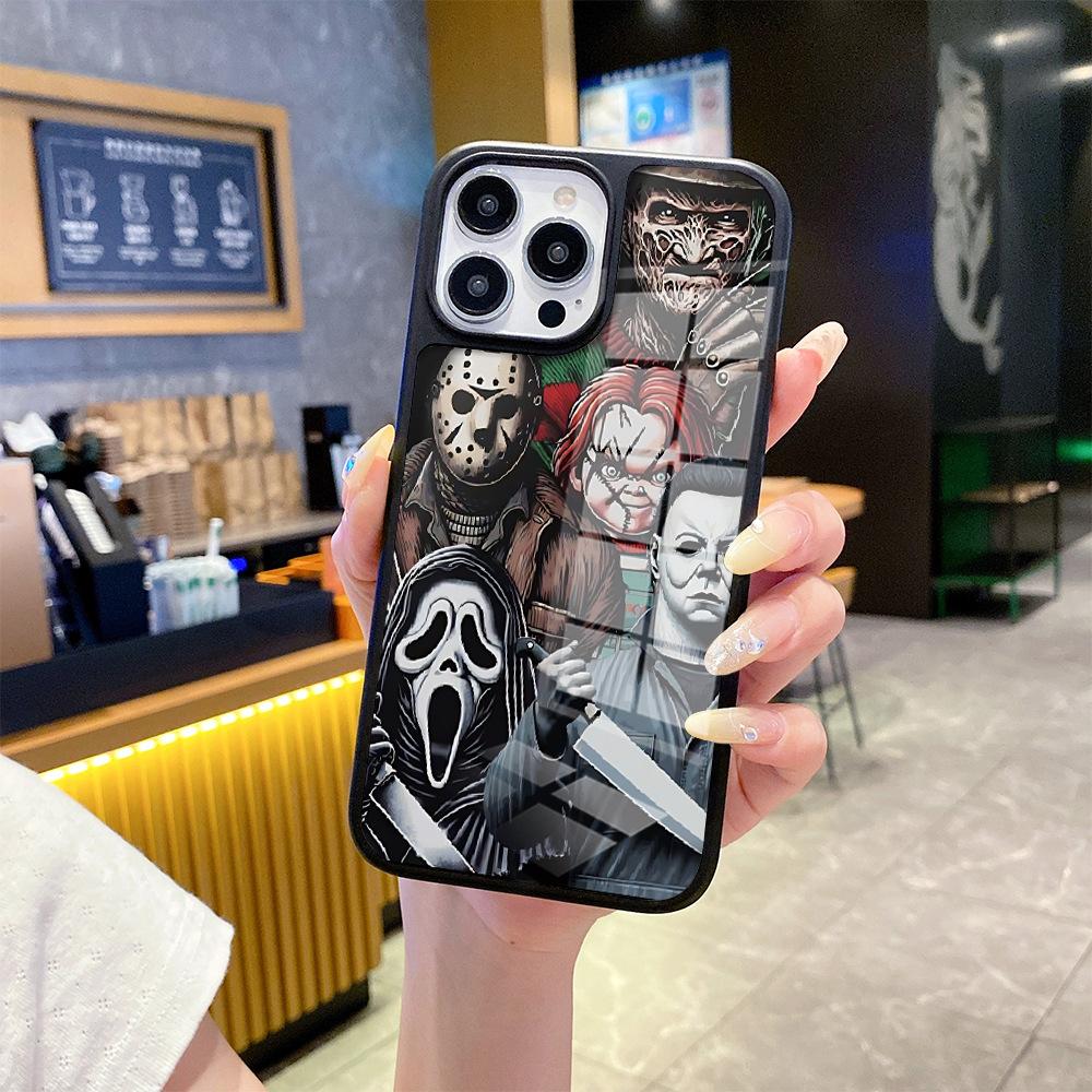 TK Popular Dark Horror Character Collection iPhone15 Thriller Mobile Phone Case Apple 17promax Glass Case 12