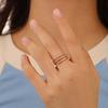 Elegant Fashionable Adjustable Copper Ring For Women With Chic Geometric Design