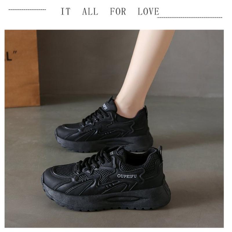 

Модные женские кроссовки 4,0 см Высокая платформа Спортивные папины кроссовки Новые 2025 Лето Дышащие Толстая подошва Уличная повседневная обувь Zaaptos 35 чёрный