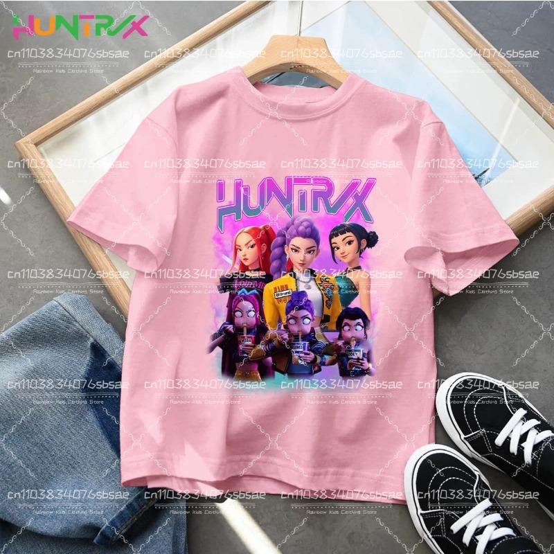 KPop Lovci démonů Zoey Potištěné tričko Dětské Nové Kreslené Měkká Bavlna Dívčí Tričko Topy K-Pop Bavlna Batole Dívčí Oblečení