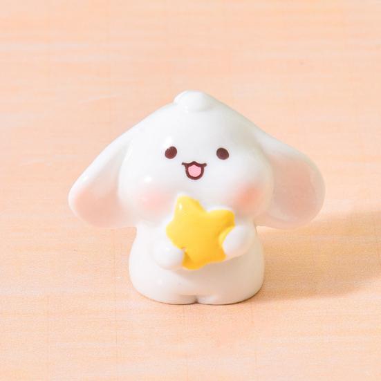 Mini Rabbit Figurines Cartoon Bunny Miniature Figures Tiny Resin Animal Fairy Garden Ornaments for Dollhouse DIY Micro Landscape