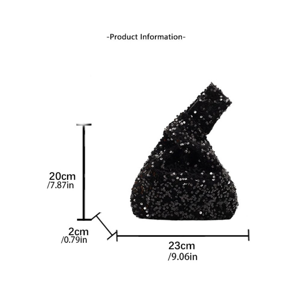 Paillette Knot Handbag Giltter Wrist Bag Simple Sequin Evening Bag  Spring Summer