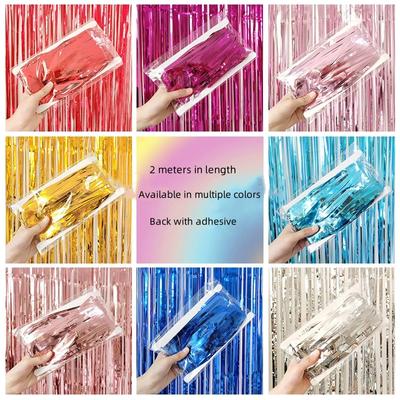 Birthday Party Tassel Decoration Wedding Decoration Background Wall Bright Rain Silk Curtain