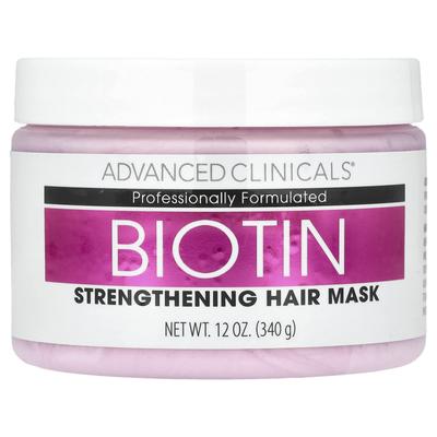 Advanced Clinicals, Biotina, Máscara de fortalecimento capilar, 12 fl oz (340 ml)