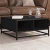 VidaXL Coffee Table Black 60.5x60.5x30 Cm Engineered Wood and Metal, Side Table, Living Room Table, Side Table, End Table 848764