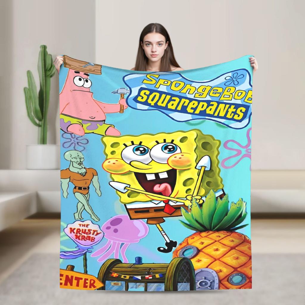 Patrick Star Blankets SpongeBob SquarePants Fuzzy Funny Warm Throw Blanket for Home Restaurant Spring/Autumn