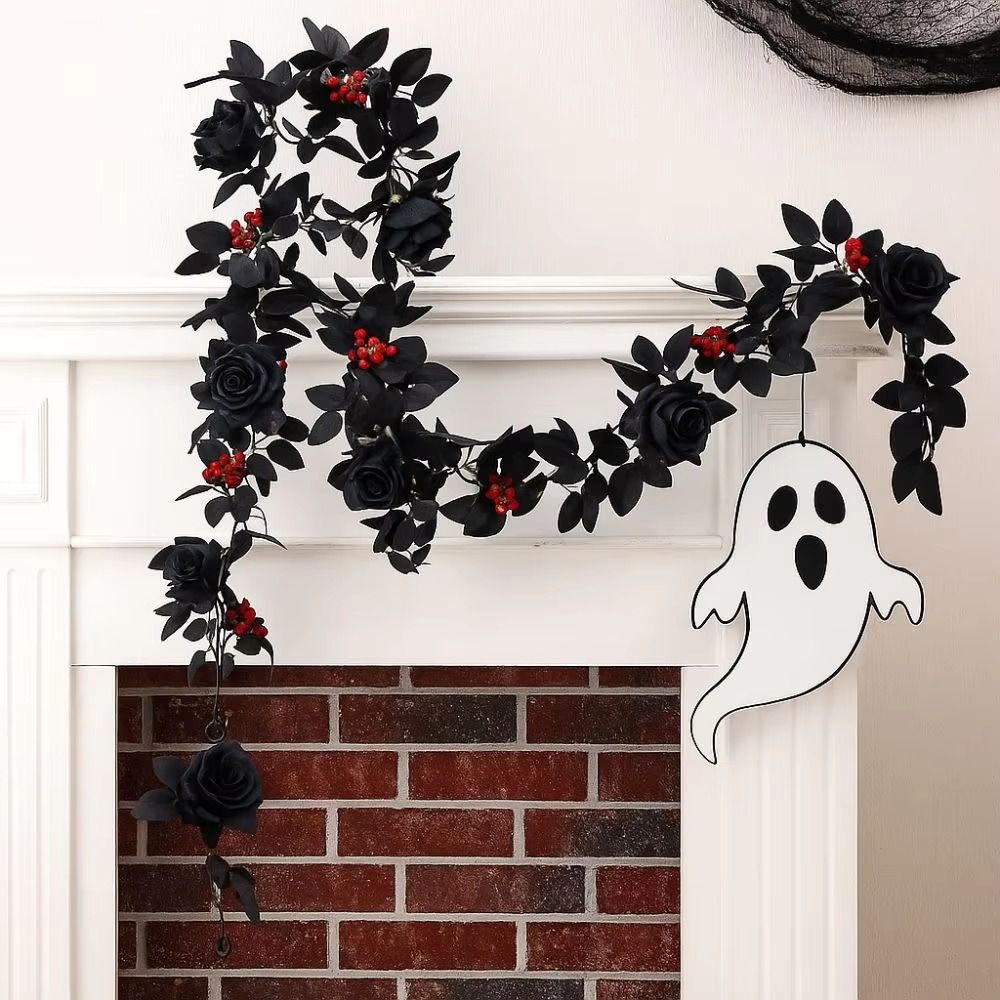 175cm Artificial Hanging Vine Garland Plastic Artificial Rose Vines  Christmas Ceiling
