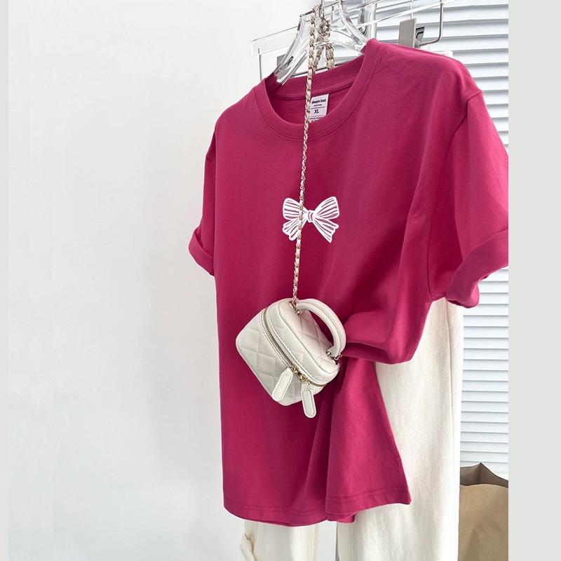 High Quality 200G Pure Cotton Tee Shirt Summer Funny Cartoon Print T Shirt for Women Clothes Harajuku Oversized T-shirt Y2k Tops Young Girl Streetwear