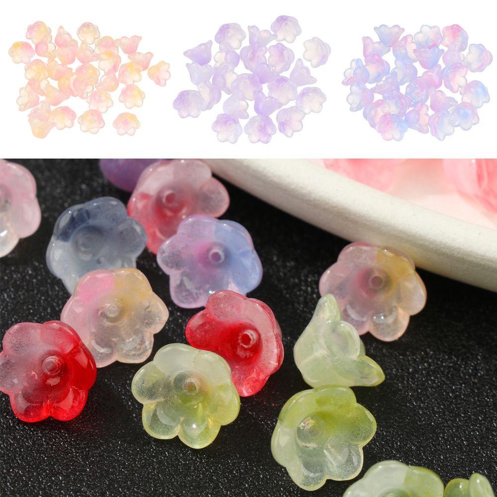 

50pcs/Lot Colorful Handmade DIY Accessories Earring Trumpet Flower Hairpin Flower Beads