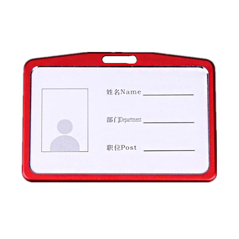1 Set Aluminum Alloy Card Holder with ABS Retractable Badge Reel Pull ID Card Badge Holder Nurse Badge Lanyards School Supplies