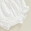 Toddler Baby Girls Clothes Set Solid Color Cutout Round Neck Long Sleeve T-shirt Tops and Elastic Casual Ruffle Shorts