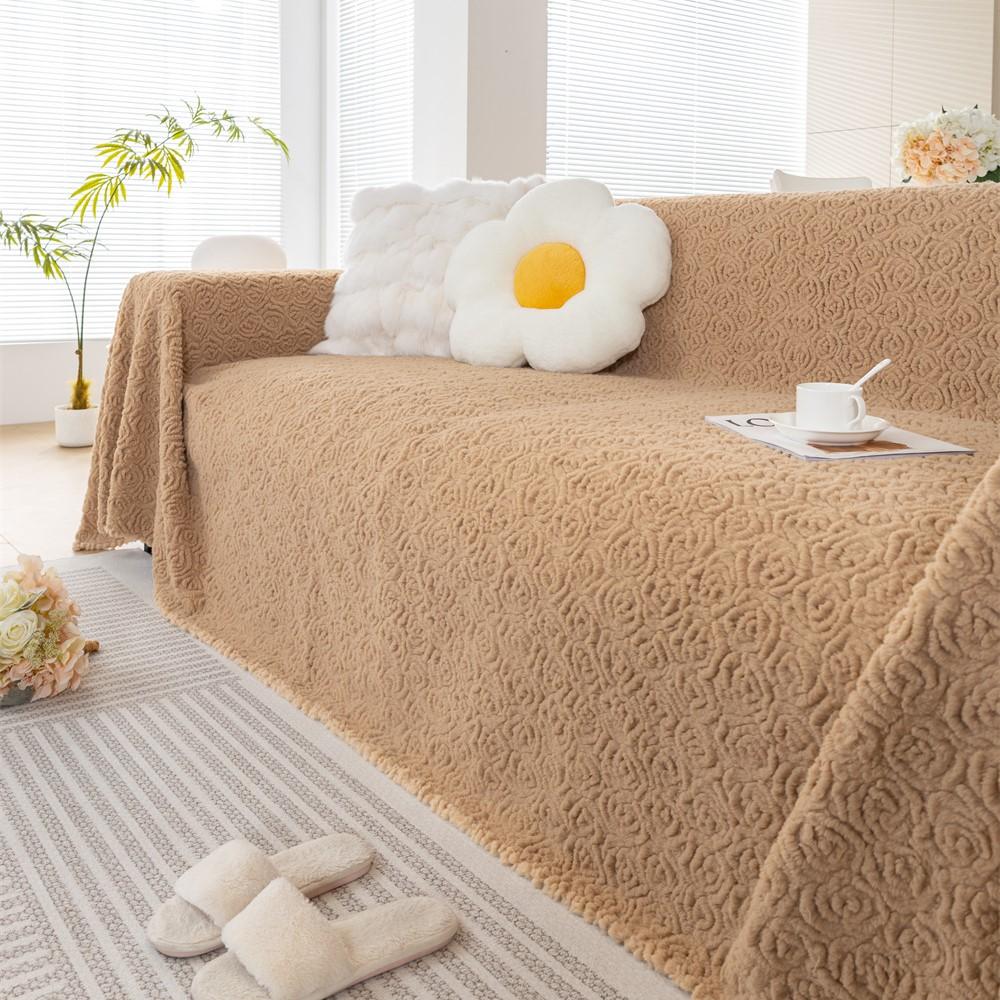 Modern Simple Solid Color Sofa Throw Cover Non-slip Sofa Towel Nordic Dust Anti-scratch Protection Cover Sofa Mat Blanket