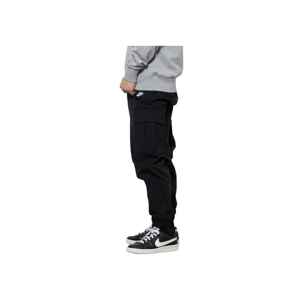 Nike Embroidered Loose Fit Cuffed Casual Pants Men Bottoms Black HJ1991-010