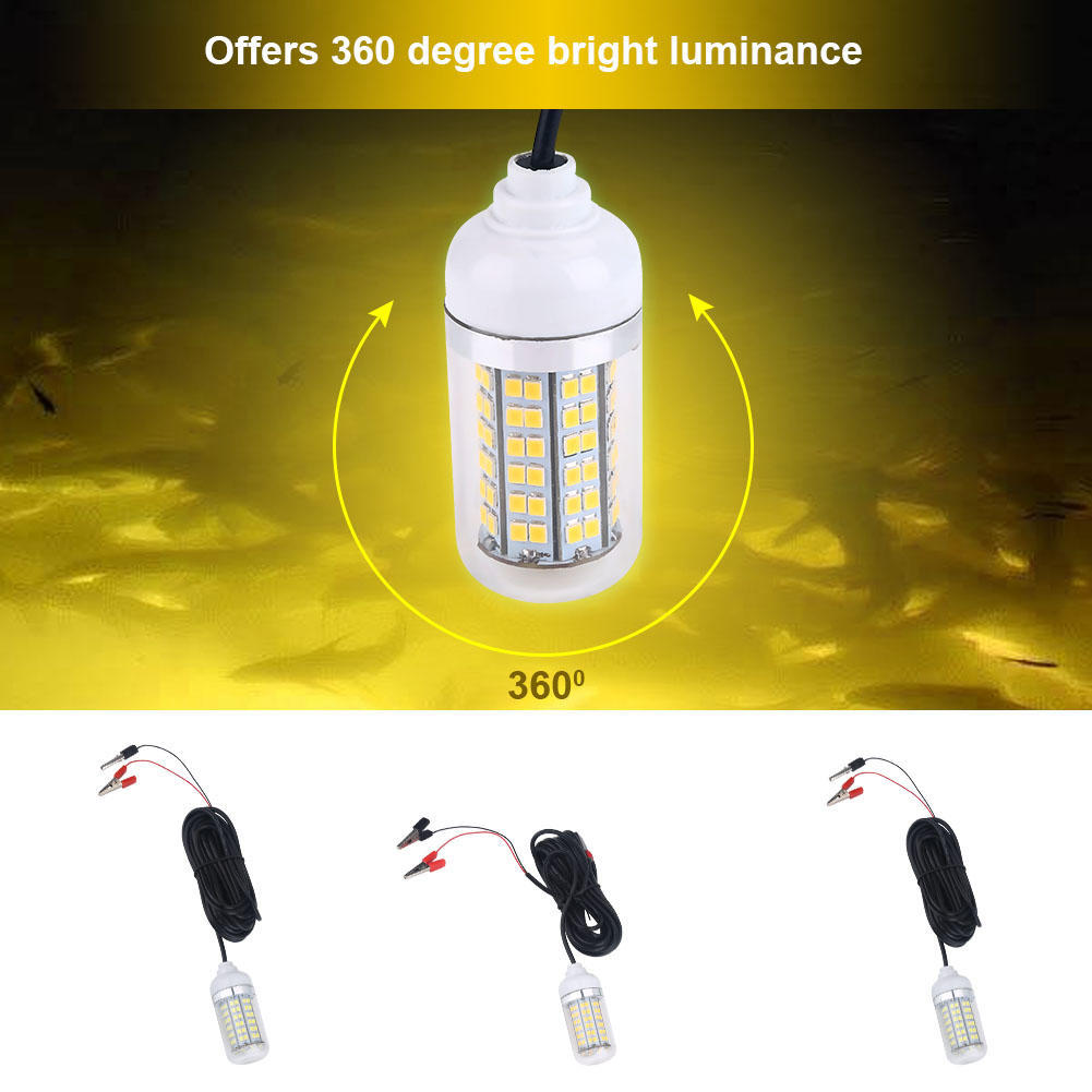 12V Outdoor LED Submersible Underwater Night Boat Fishing Light Lamp