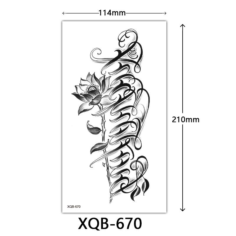 Small Full Arm Tattoo Sticker, Flower Letters, Plain Flower Tattoo Sticker Tattoo