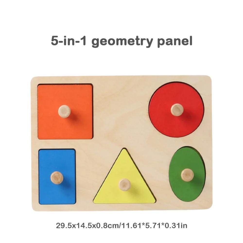 Montessori Puzzle dla Niemowląt Drewniane Dopasowywanie Kształtów i Kolorów Tablica do Zarysowywania Rękami Geometryczne Zabawki Poznawcze do Wczesnej Edukacji
