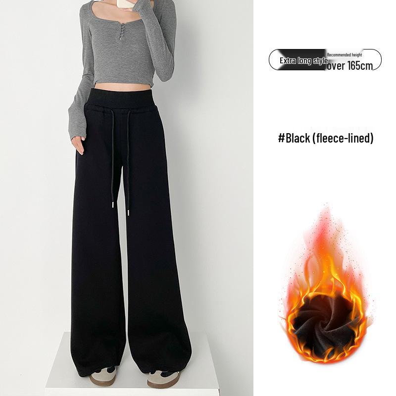 Women's High-Waisted Autumn Casual Cotton Wide-Leg Sweatpants