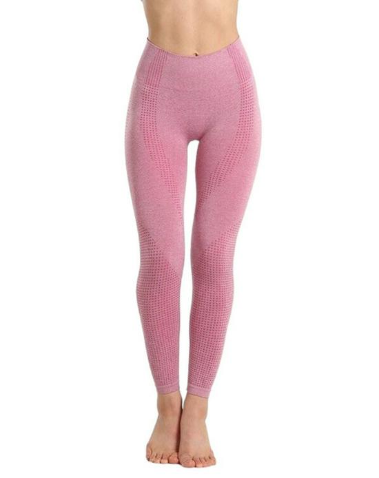 Pfirsichpo Schnelltrocknende Hohe Taille Nahtlose Yoga Leggings für Damen