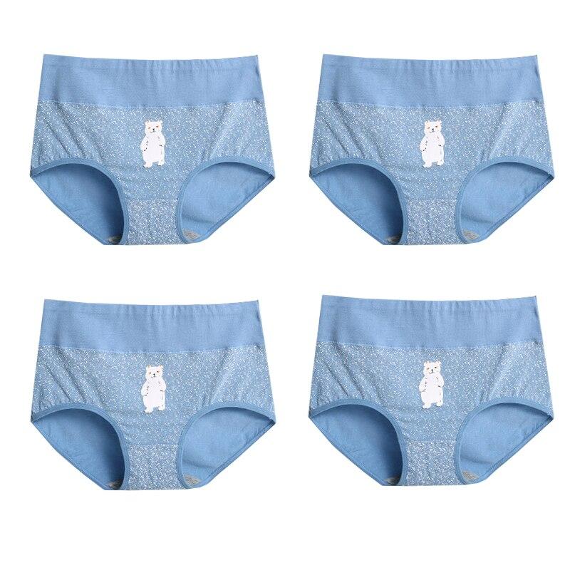 LANGSHA 5Pcs Women Panties Lady Cotton Underwear Girls Breathable Seamless High Waist Briefs Women Cute Sexy Lingerie Intimates