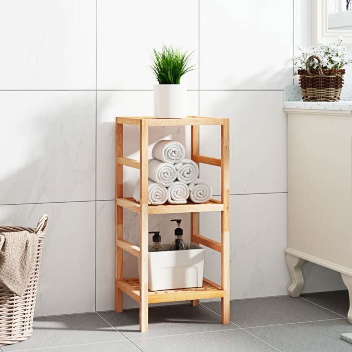 VidaXL Bathroom Shelf 35.5x35.5x79 Cm Solid Walnut Wood 350363