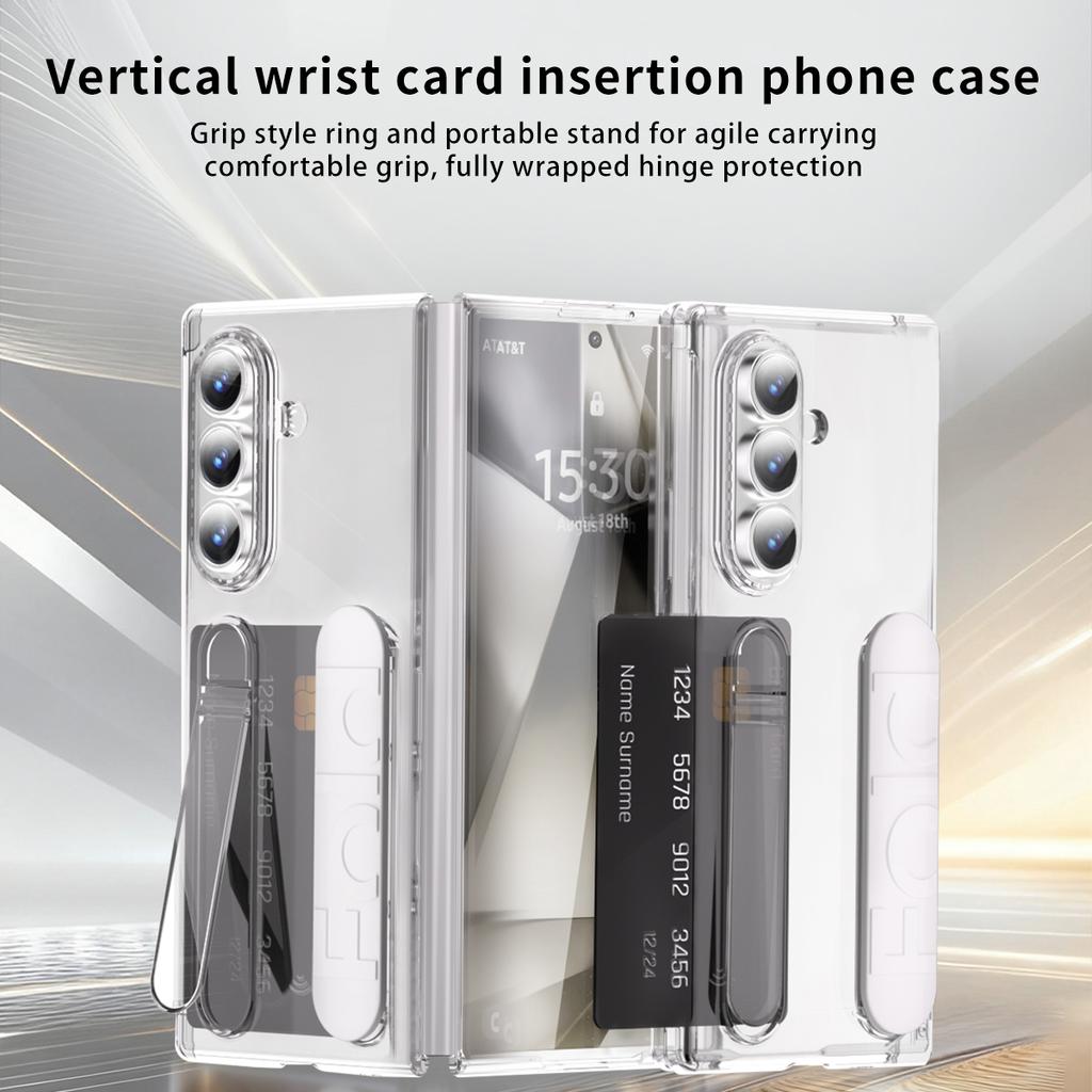 Vertical Wristband Card Slot Kickstand Case for Samsung Z Fold7 5G Invisible Bracket Wrist Stand for Galaxy Z Fold 7 6 5 4 Cover