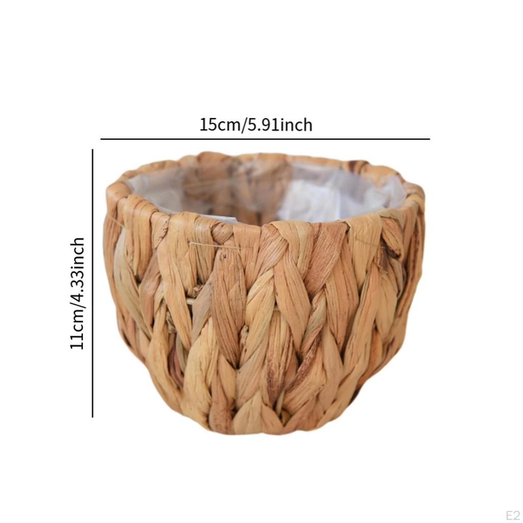 Flower Pot Cover Plant Holder Dried Flowers Display Ornament, Artificial Basket Weaving