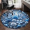 Colorful Dahlia Flowers round carpet Chair cushion Round Entryway Rug, Soft Round Rugs for Living Room, Bedroom, Circle Carpet decor gifts