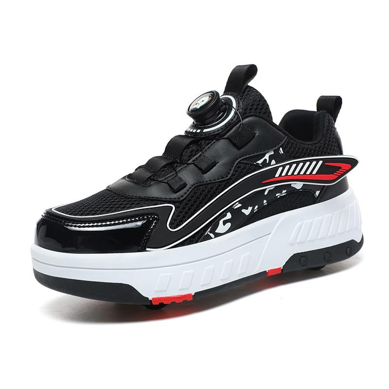 

Новые беговые туфли Четырехколесные блочные туфли для девочек Детская обувь с колесами Коньки для мальчиков и девочек Студенческая деформационная обувь 40 чёрный