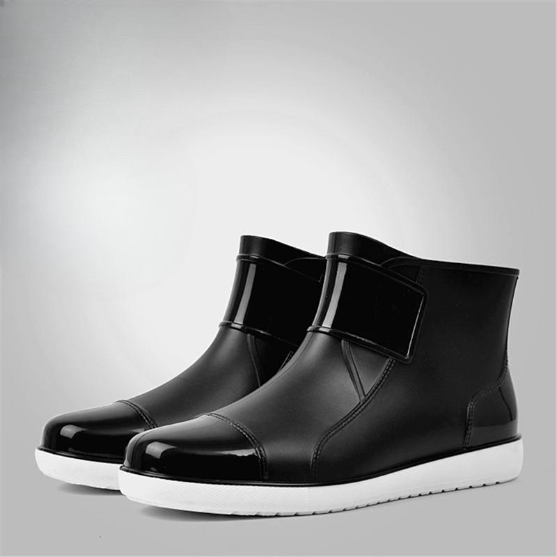Winter Large-sized Low Top Outdoor Plush Rain Shoes Waterproof and Anti Slip Short Rain Boots Wear Resistant Men's Water Shoes