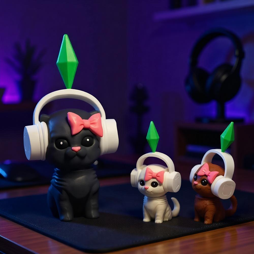 Gifts Cute Sims Cat Dancing Cat Car Ornament Ornament Car Accessory Dashboard Decor Cat Figurine Mini Earphone Cat Model