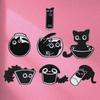 Playful Black Kitten Brooch - Peek-a-boo Cat Pin for Bags & Accessories
