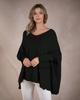 Autumn and winter European and American popular pullover sweater solid color loose top one-neck knitted sweater