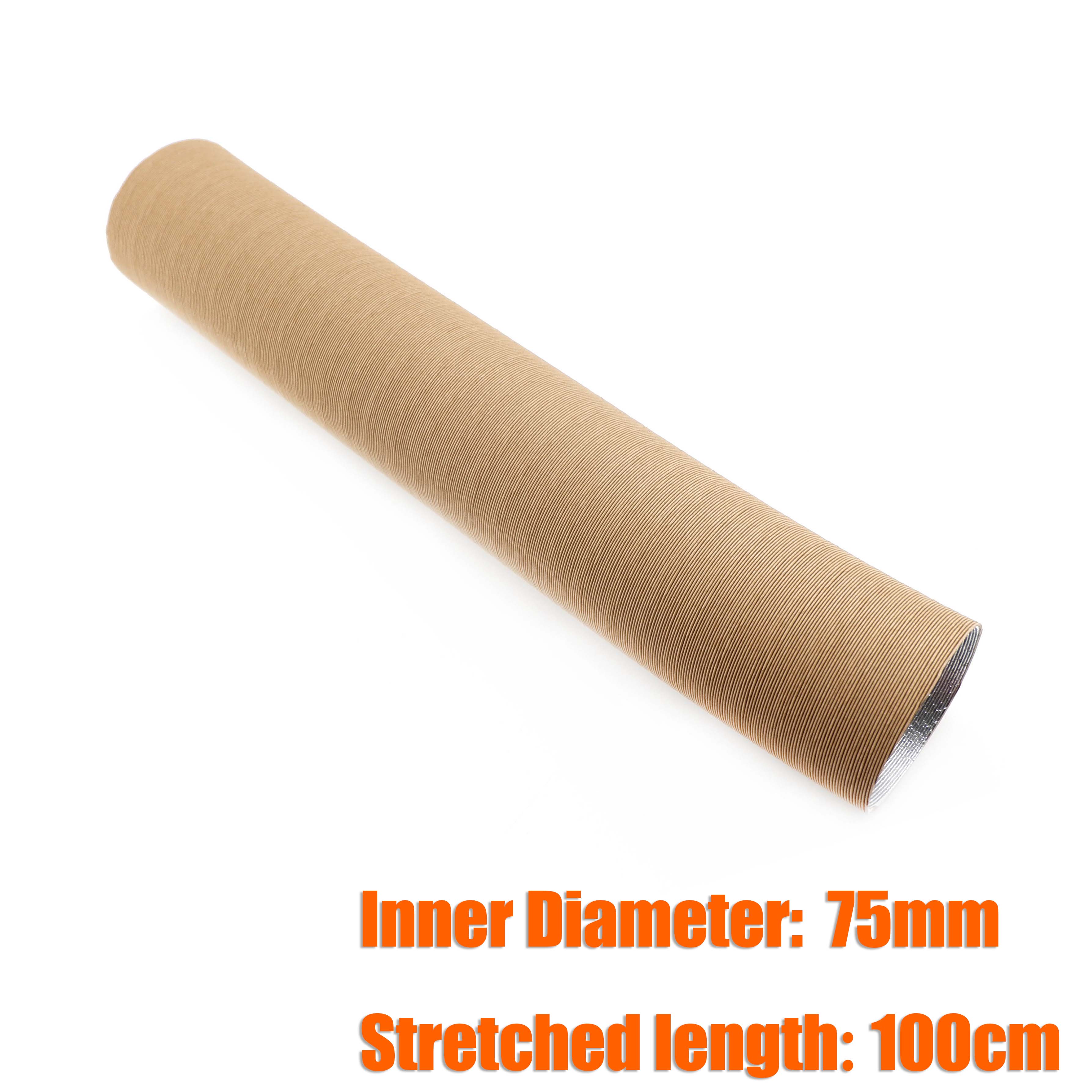 

75 мм Внутренний Диаметр 100 / 200 см Растянутая Длина Воздуховод Труба Гофрированный Шланг Коричневый Для Дизельного Отопителя Автомобиль Грузовик Караван