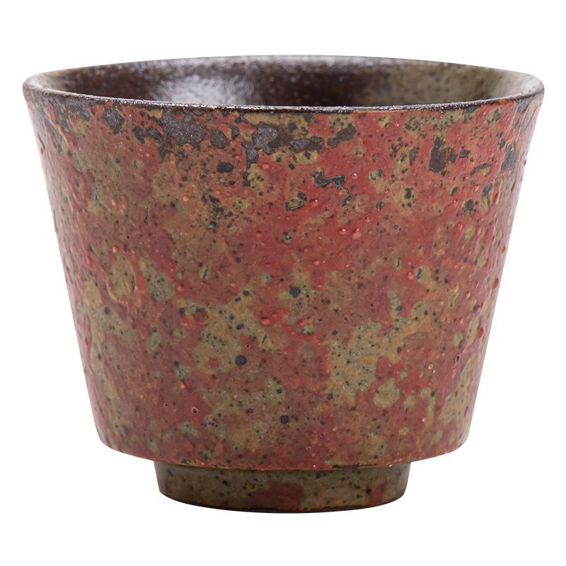 Retro Teacup Rock Ore Colored Pottery Tea Bowl Household Ceramic Chinese Kung Fu Tea Cup Teaware Tasting Japanese Master Cups
