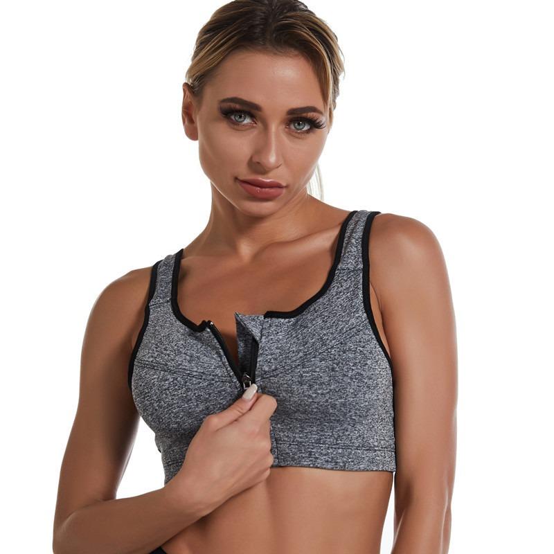 Reggiseno Sportivo Senza Ferretto con Zip Frontale, Resistente agli Urti, ad Alto Supporto, per Donna