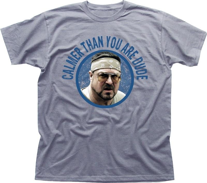 Big Lebowski Walter Sobchak Calmer than you are Dude grey t-shirt OZ9439 S разноцветный